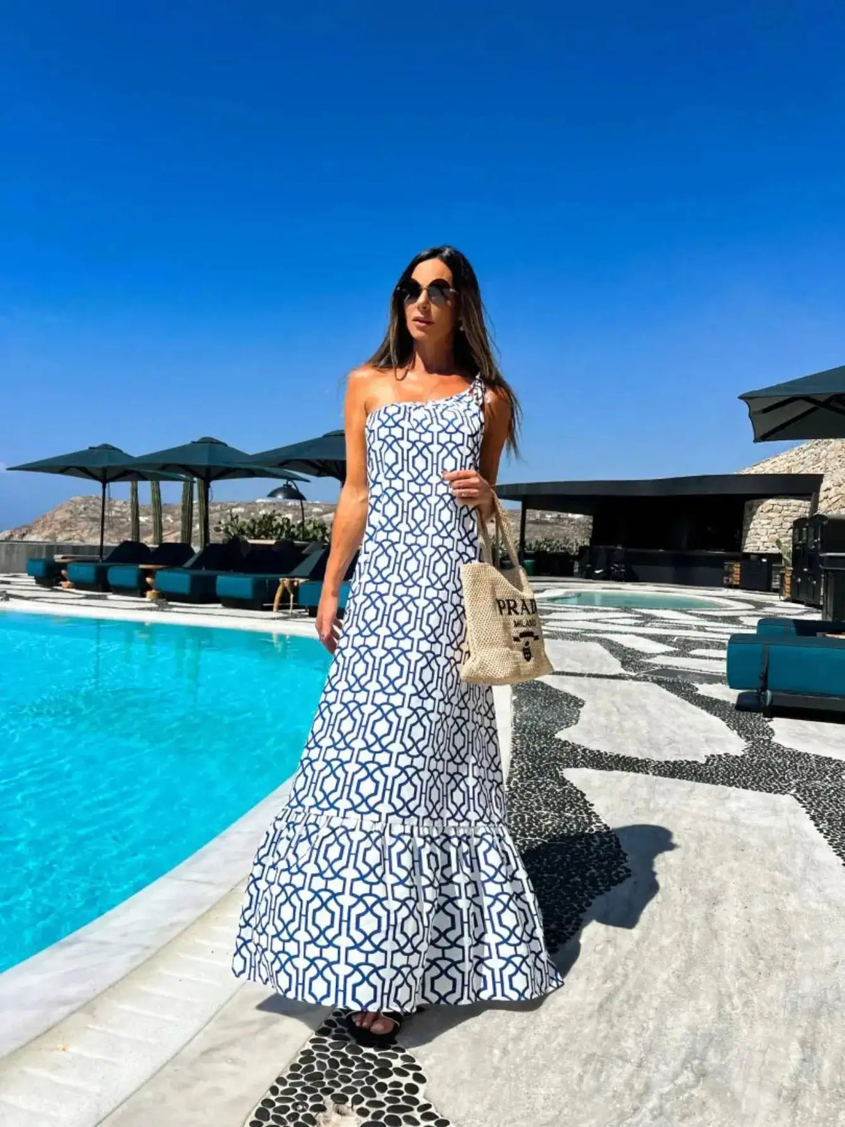 Sexy 3D Flower Long Dress Women 2024 Summer Semi-sheer Party Dresses Elegant Slim One Shoulder Maxi Vestidos Holiday Beach Robe - Lootquake