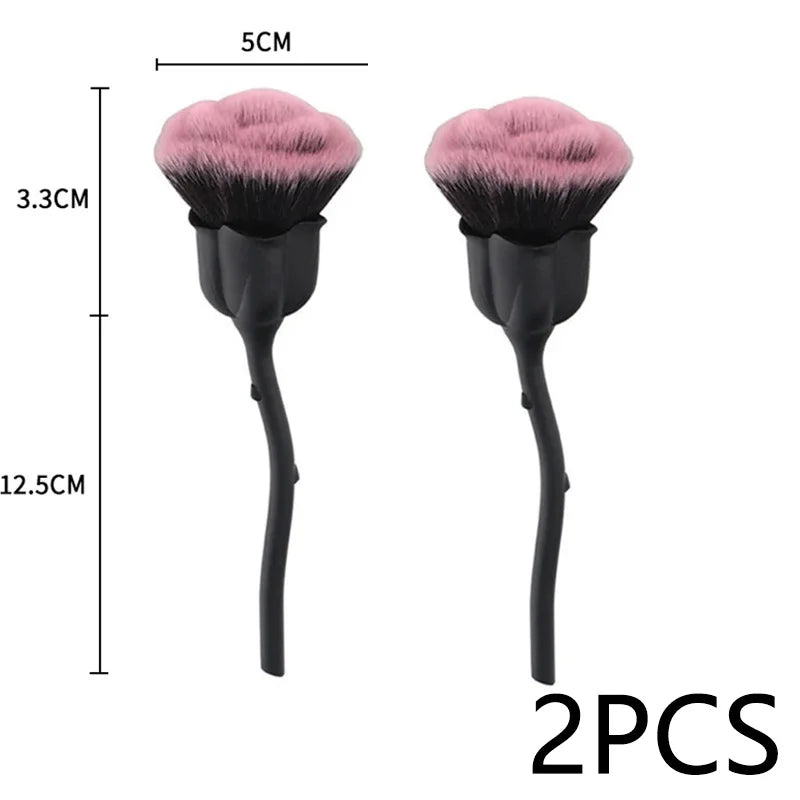Cepillo suave en forma de rosa para manicura, arte de uñas, cepillo para polvo, cepillo para polvo de uñas, cepillo para polvo de uñas, herramienta para limpiar el polvo de esmalte de gel, cepillos para uñas, suministros para uñas
