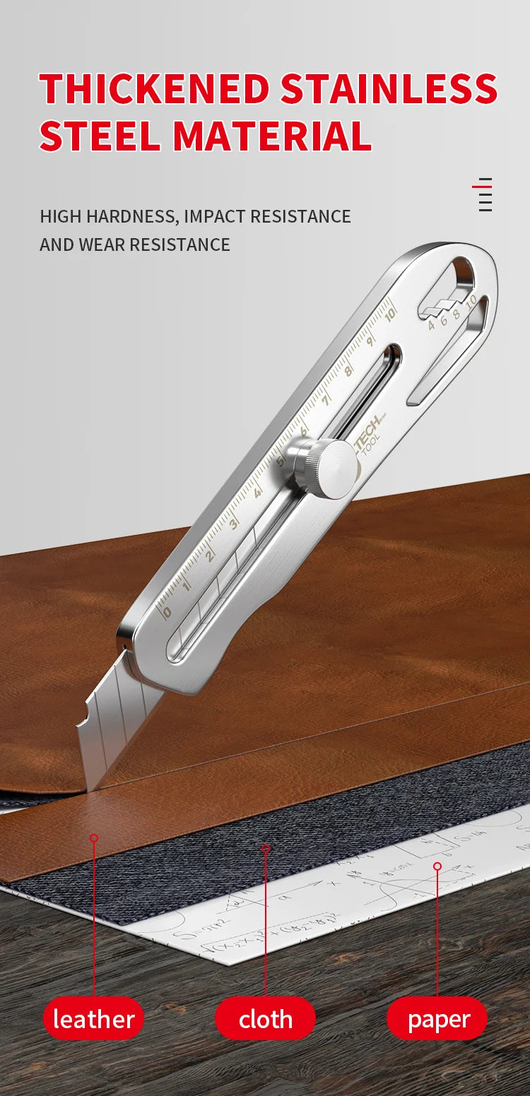 Cuchillo de arte de alta resistencia, de acero inoxidable grueso y grande, cuchillo para papel tapiz de grado industrial, soporte para herramientas duradero