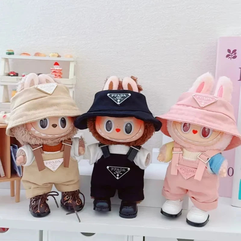 Vêtements de poupée populaires Labubus DIY pour poupée de 17 cm, chapeau, vêtements, accessoires de poupée, jeu de fête assis