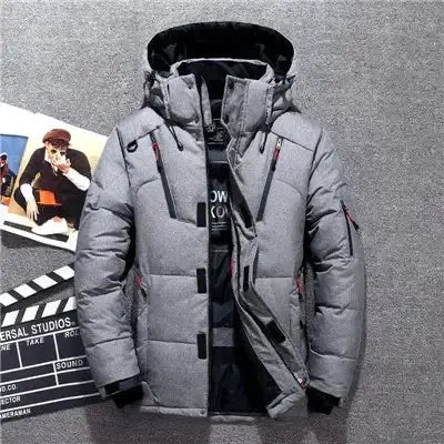 -20 Degree Winter Down Coat Men White Duck Down Parkas Jacket Mens Thick Warm Snow Parka Jacket Overcoat Windbreaker Warm Parkas - Lootquake