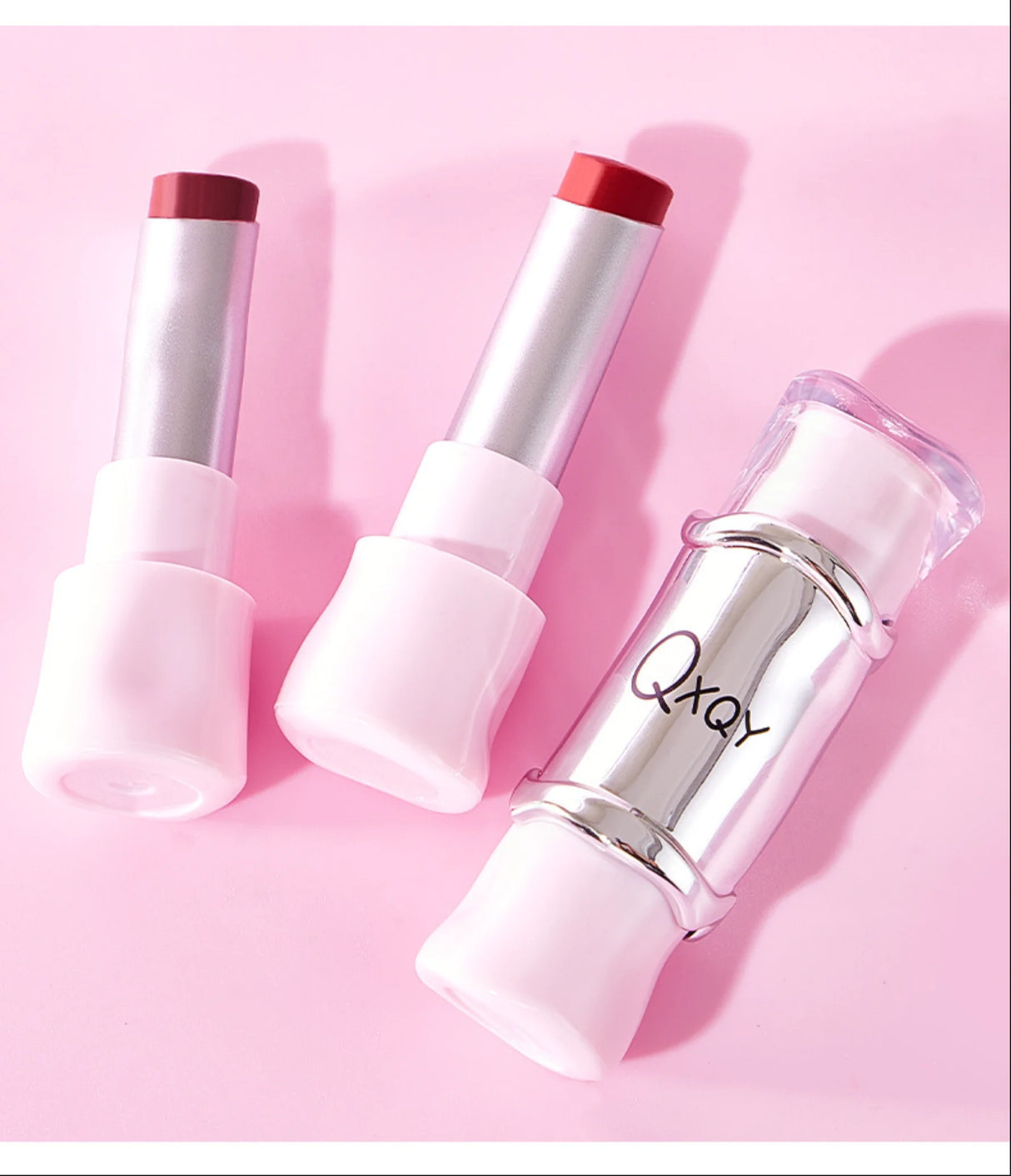 QXQY GLOSSY JELLY LIPSTICK - Brillant à lèvres effet miroir, hydratant et longue tenue, brillant à lèvres nude pour des lèvres pulpeuses et éclatantes (sans maquillage)