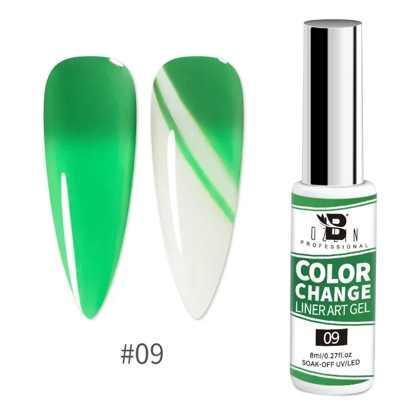 Esmalte de uñas en gel semipermanente, efecto espejo metálico, cromado, superbrillante, francés, UV LED, 5 ml, dorado y plateado.