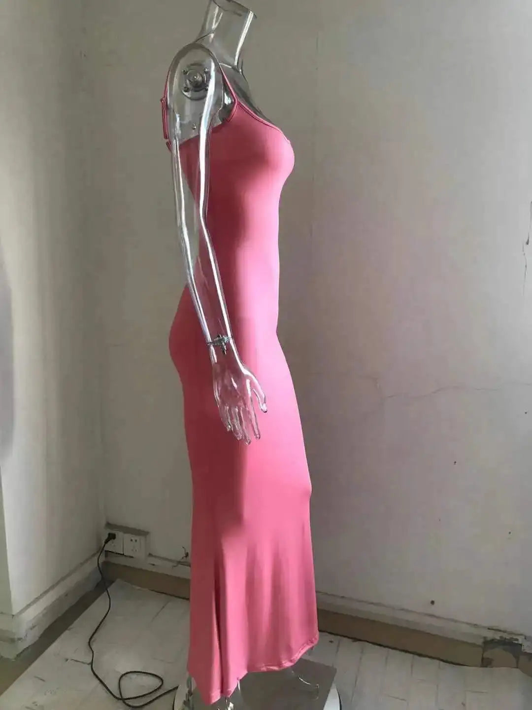 Dresses For Women 2023 Sexy Spaghetti Strap Black Long Dress Evening Y2k Sleeveless Solid Skinny Bodycon Maxi Vestidos - Lootquake