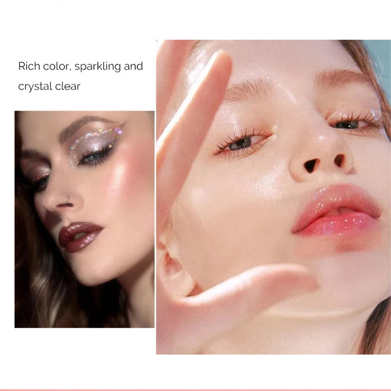 Lápiz labial brillante con brillo perlado, hidratante y de alto brillo, duradero y no pegajoso, maquillaje sensual con efecto perlado.