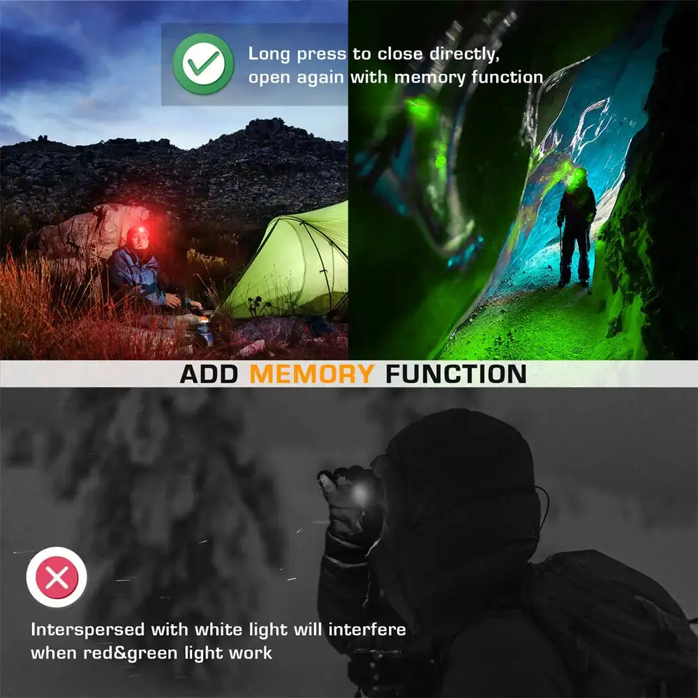 EverBrite LED Candy Colors Headlamp 5 Lighting Modes Headlamp Perfect for Running Camping Hiking With AAA battery - Lootquake