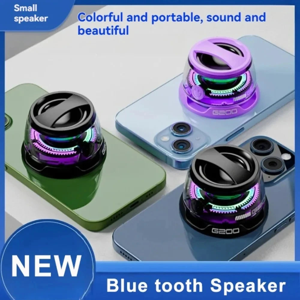 1 altavoz portátil Bluetooth G200 con iluminación RGB, altavoz magnético BT5.3, minicaja de sonido, 7 horas de reproducción, soporte para teléfono.