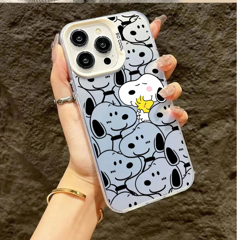Preciosa funda de dibujos animados de Snoopy para iPhone