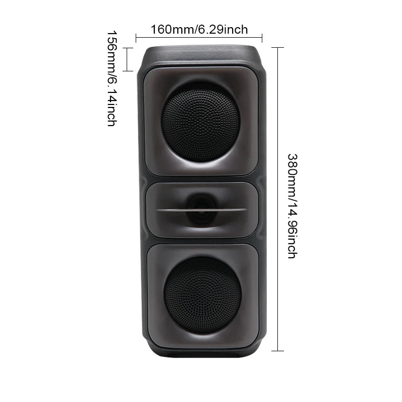 Altavoz Bluetooth para exteriores de gran tamaño, con subwoofer RGB, karaoke, doble bocina, columna inalámbrica portátil, sonido de graves, compatible con FM/TF