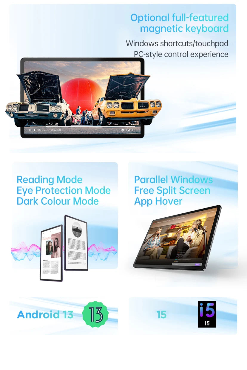 Nouvelle tablette Lenovo Tab Qitian K12/P12 TB370FU 8 Go 128 Go/256 Go MediaTek Dimensity 7050 12,7" LCD Android 13 10 200 mAh