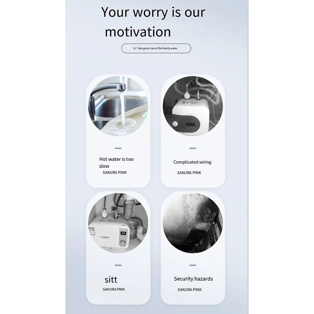 Chauffe-eau électrique instantané 3000 W, mini robinet de chauffage 220 V 110 V, affichage numérique, pour cuisine et salle de bain