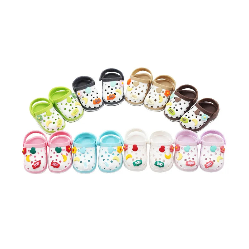 Labubu Doll Slippers 4.3x2.0cm Labubu Doll Decorative Accessories Desktop Doll Ornament Shoes For 15cm Doll Children Toys Gift