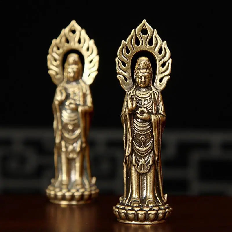Estatuas de Kwan Yin, estatuilla de Buda artesanal de 2,4 pulgadas, estatua budista de Avalokiteshvara, escultura artesanal de Feng Shui chino.