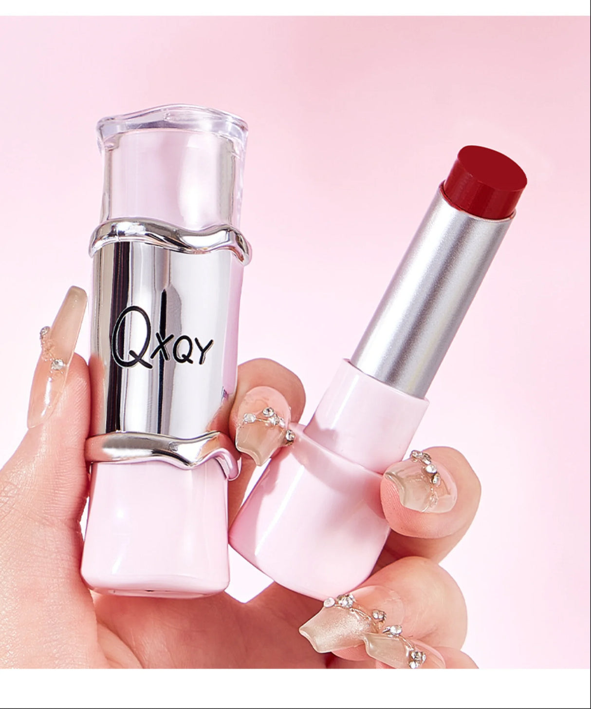 QXQY GLOSSY JELLY LIPSTICK - Brillant à lèvres effet miroir, hydratant et longue tenue, brillant à lèvres nude pour des lèvres pulpeuses et éclatantes (sans maquillage)