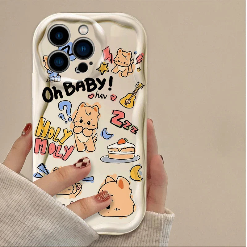 Funda de silicona suave con dibujos de niños para iPhone