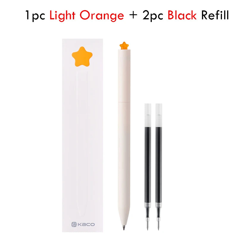 Juegos de bolígrafos de gel KACO, útiles escolares y de oficina para niños, de 0,5 mm de alta capacidad, con forma de corazón o signo del zodiaco, artículos de escritura, regalos de amor, artículos bonitos.