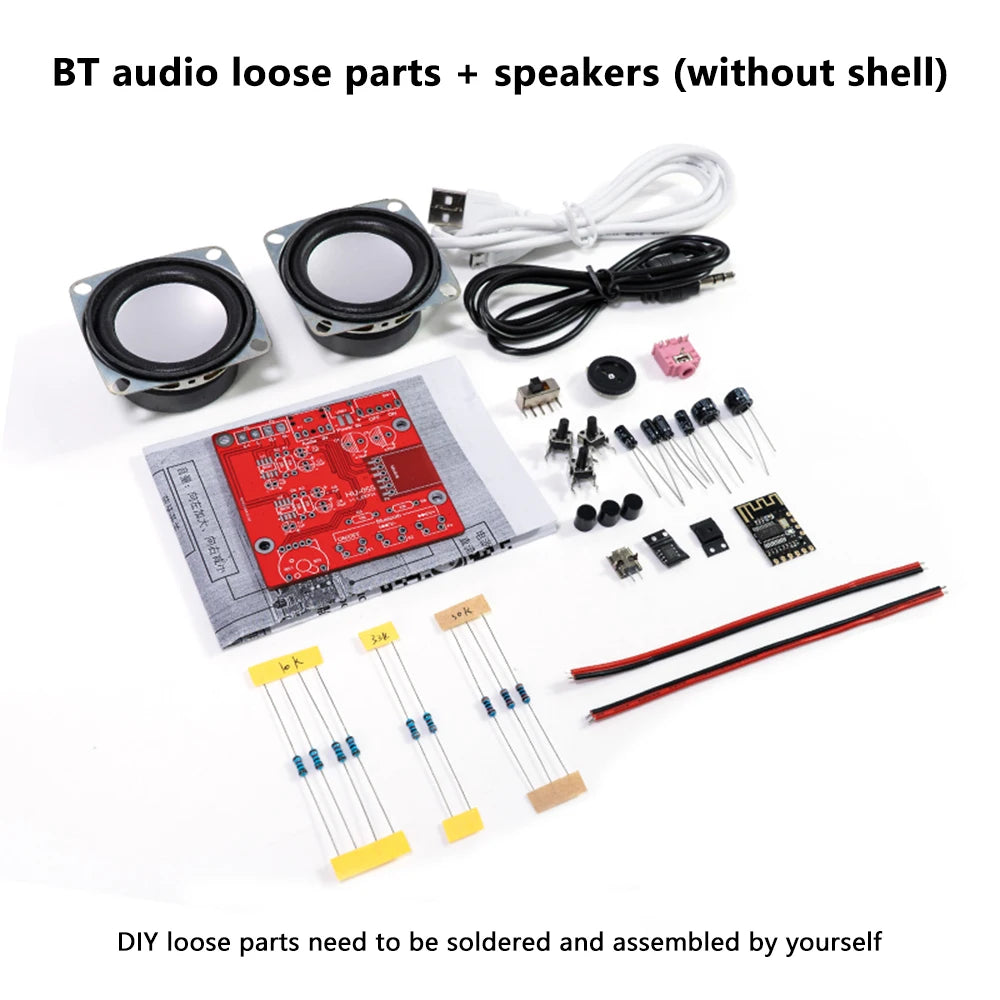 Kit d'enceintes Bluetooth DIY, projet de soudure, mini amplificateur de son stéréo USB pour la maison, kits électroniques DIY pour la pratique de la soudure