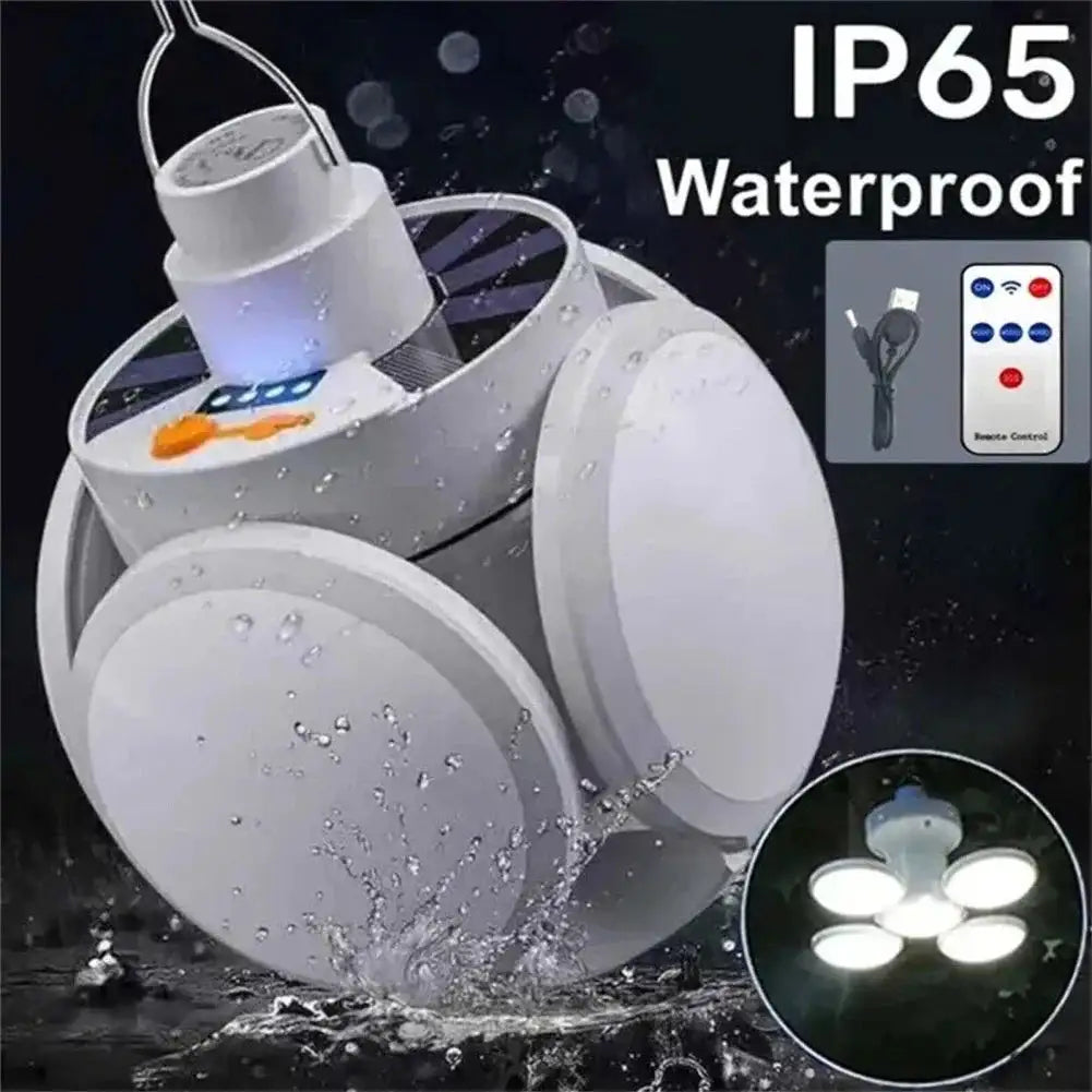 Portable Solar Powered LED Rechargeable Camping Light Hook Tent Light Multifunctional Outdoor Emergency Lighting Spotlight - Lootquake