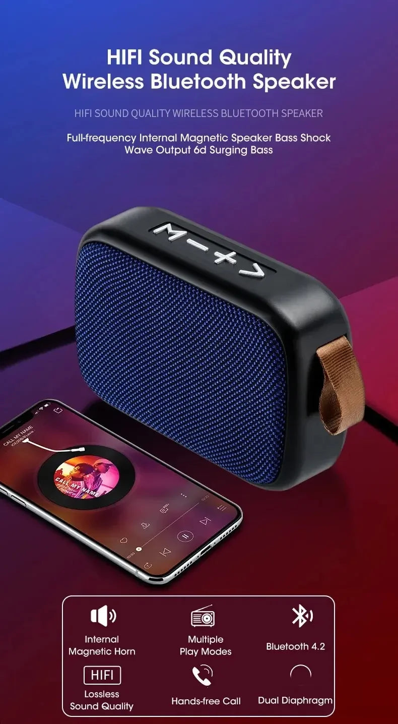 Altavoz Bluetooth inalámbrico para teléfono móvil, subwoofer, anunciador de voz de pago de alto volumen, altavoz pequeño con ranura para tarjeta