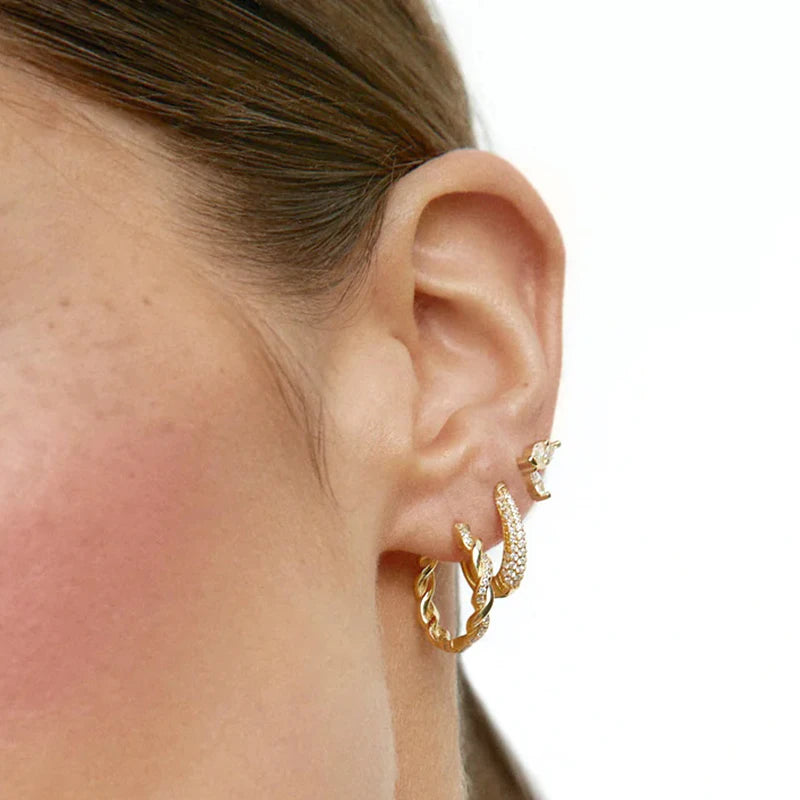 925 Sterling Silver Needle Micro-set Half Circle Zircon Hoop Ear Buckle Geometric Luxury Earrings Fashion Jewelry Gift Wholesale - Lootquake