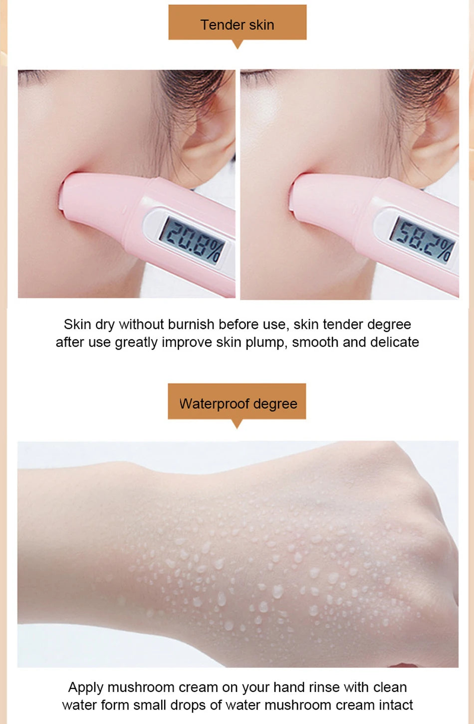 Coussin d'air CC Crème Fond de teint tête de champignon Hydratant Longue tenue Cosmétiques visage Éclaircissant naturel Base de teint Maquillage