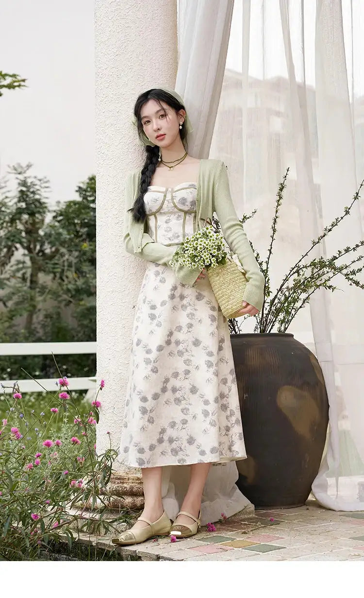 MISHOW Floral Camisole Skirt Separately Summer Adjustable Shoulder Straps Sleeveless Top Back Elastic Waist Skirts MXD14D0026 - Lootquake