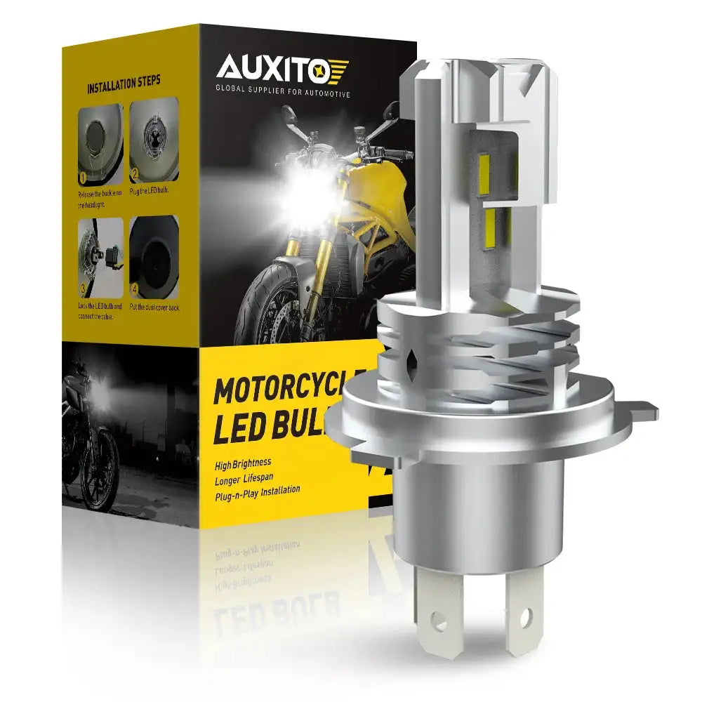 AUXITO 1/2X H4 LED Canbus Headlights 12V 9003 HB2 Hi/Lo Beam Motorcycle Headlamp Fanless H4 LED Bulb for Lada Honda Toyota Ford - Lootquake