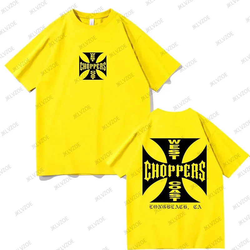 West Coast Choppers Cross Frame Print Women Tshirt Hip Hop Streetwear T-shirts Fashion Tees Short Sleeve Oversized Unisex Tops - Lootquake