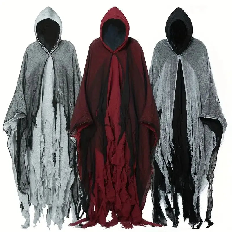 Halloween costume horror ghost clothes adult zombie cloak wizard robe wear secret room death dress up costume cloak