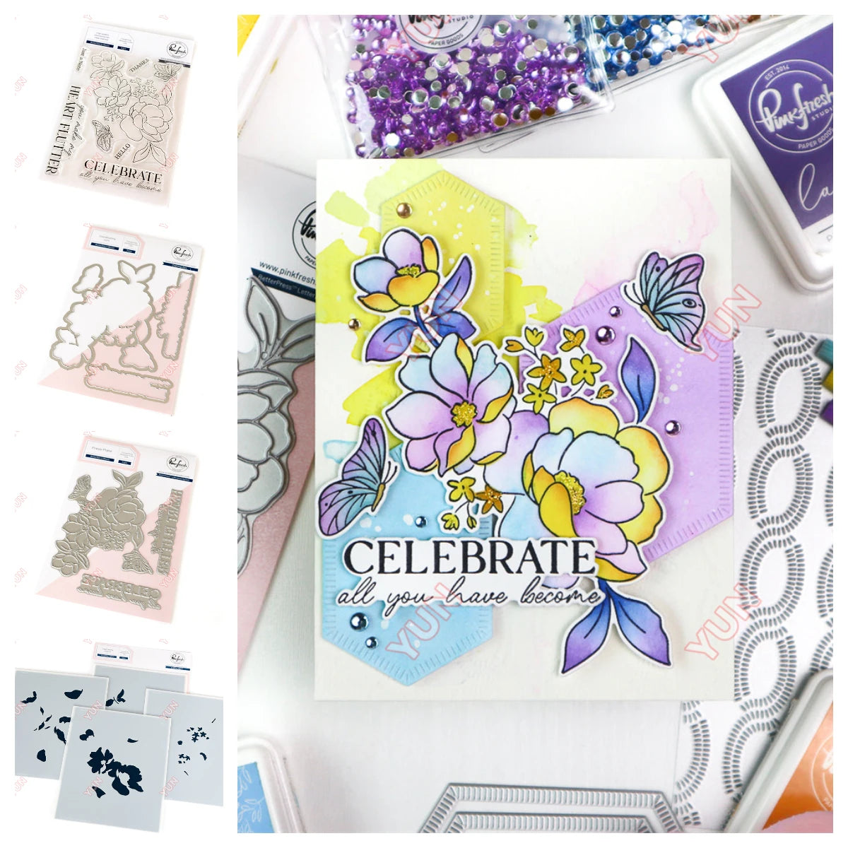 February 2025 New pink Floral Field Metal Cutting Dies Stamp Stencil Hot Foil Set DIY fresh Scrapbook Card Handmade Embossing - Lootquake