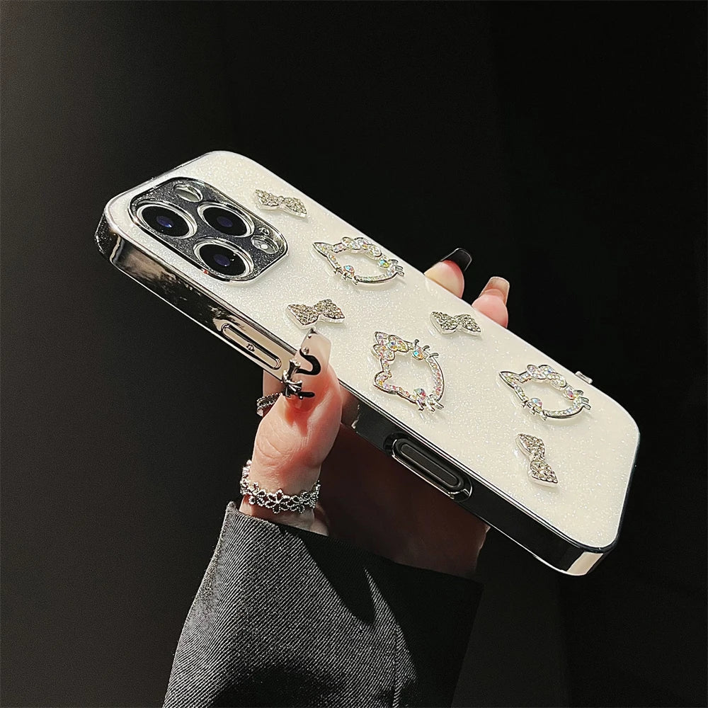 Luxury Diamond Plating Cute Hello Kitty Phone Case