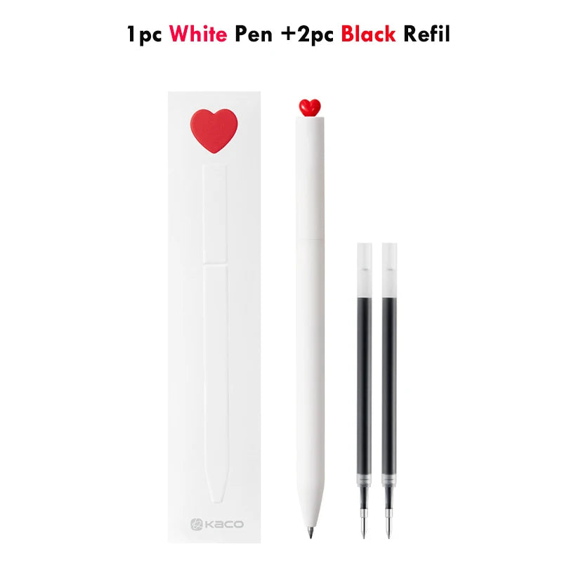 Juegos de bolígrafos de gel KACO, útiles escolares y de oficina para niños, de 0,5 mm de alta capacidad, con forma de corazón o signo del zodiaco, artículos de escritura, regalos de amor, artículos bonitos.