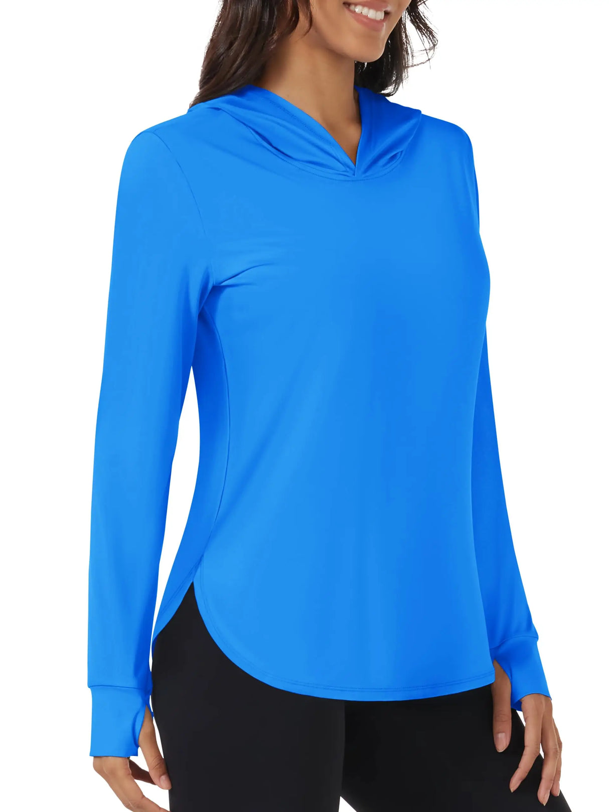 Camisetas de manga larga con capucha y protección solar UV TACVASEN UPF 80+ de secado rápido