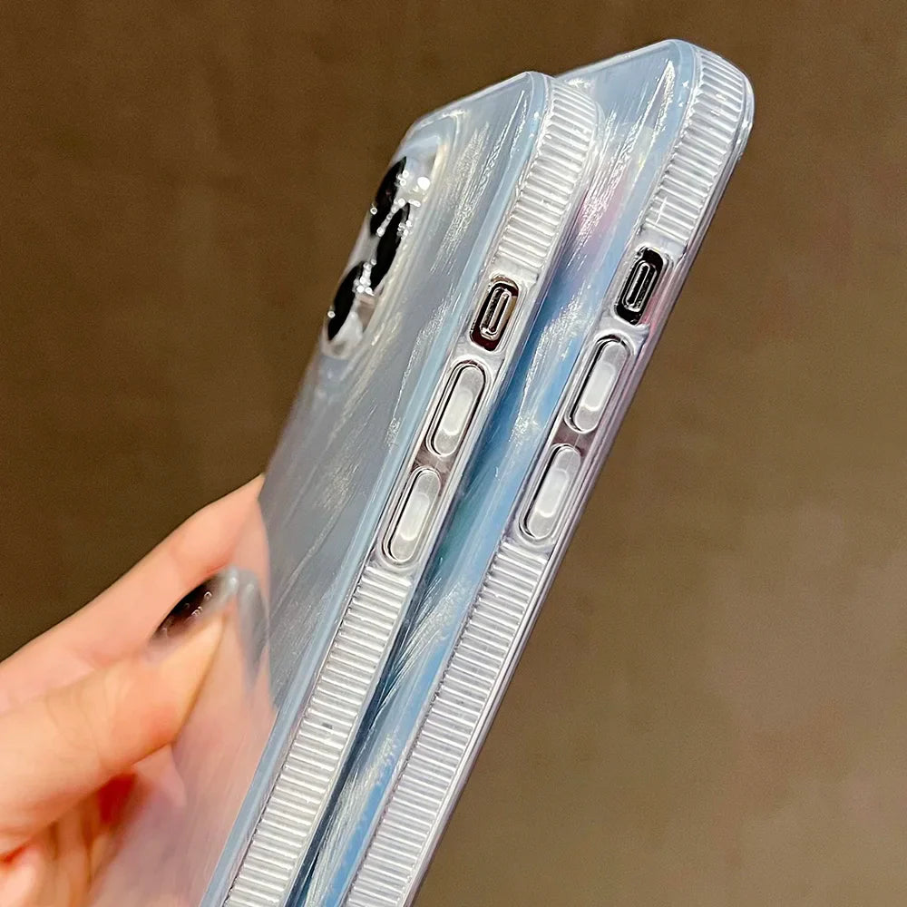 Funda de silicona suave para teléfono con láser colorido