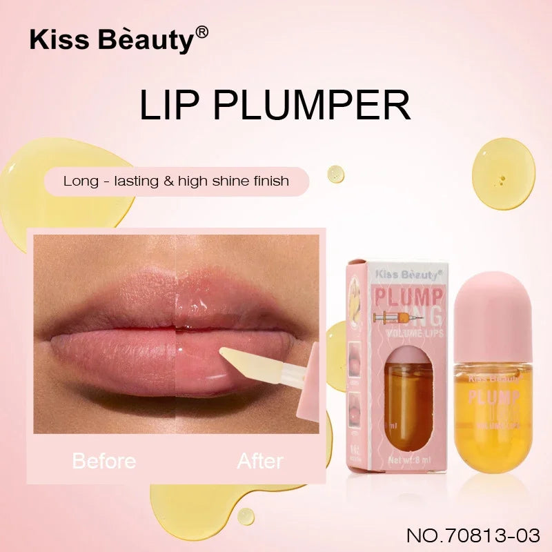 Aceite voluminizador de labios que rellena los labios al instante, aumentando su elasticidad, hidratación duradera, brillo y saturación, belleza, maquillaje, cuidado de labios.