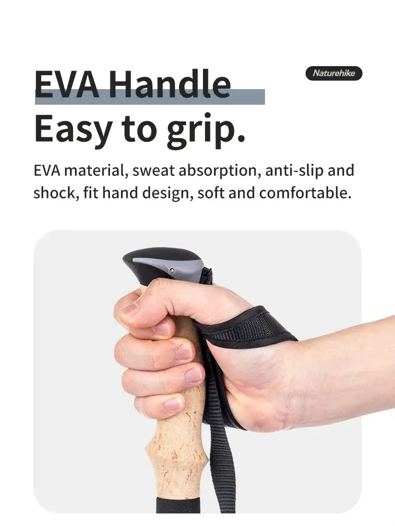 Naturehike Trekking Poles 2pcs Carbon Fiber Collapsible Telescopic Sticks Lightweight Walking Hiking Stick Climbing Stick - Lootquake