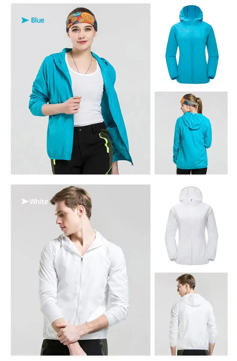 Camping Waterproof Jacket Men Women Windbreaker Men Raincoat Rain Jacket Men Waterproof Hiking Climbing Clothes Sun Protection - Lootquake