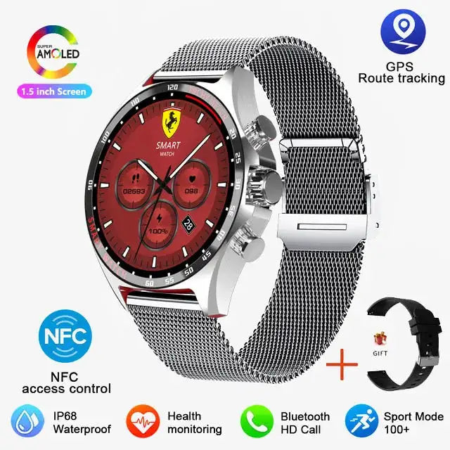 Reloj inteligente deportivo para exteriores con GPS, Bluetooth, llamadas, HD, brújula de monitoreo de salud, IP68, resistente al agua, 2024