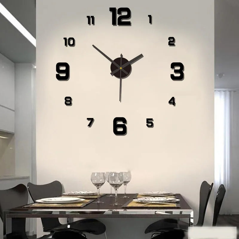 New 3D Acrylic Mirror Wall Clock Sticker for 40CM Fashion DIY Quartz Clocks Watch Home Decoration Living Room Stickers - Lootquake