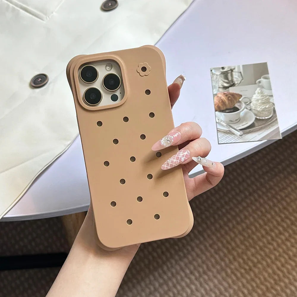 Luxury Diy Charms Holes Phone Case For iPhone