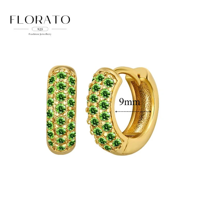 925 Sterling Silver Needle Micro-set Half Circle Zircon Hoop Ear Buckle Geometric Luxury Earrings Fashion Jewelry Gift Wholesale - Lootquake