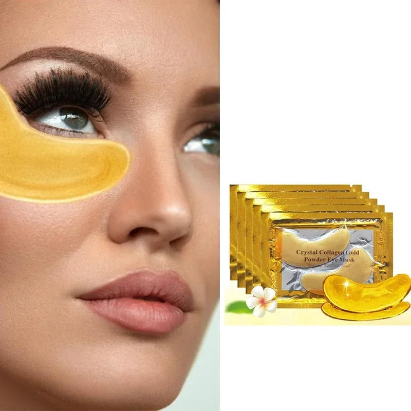 Mascarilla de colágeno cristalino con polvo dorado para ojos, antiedad, ojeras, acné, parches de belleza para el cuidado de la piel de los ojos, cosmética coreana (30p = 15 pares)