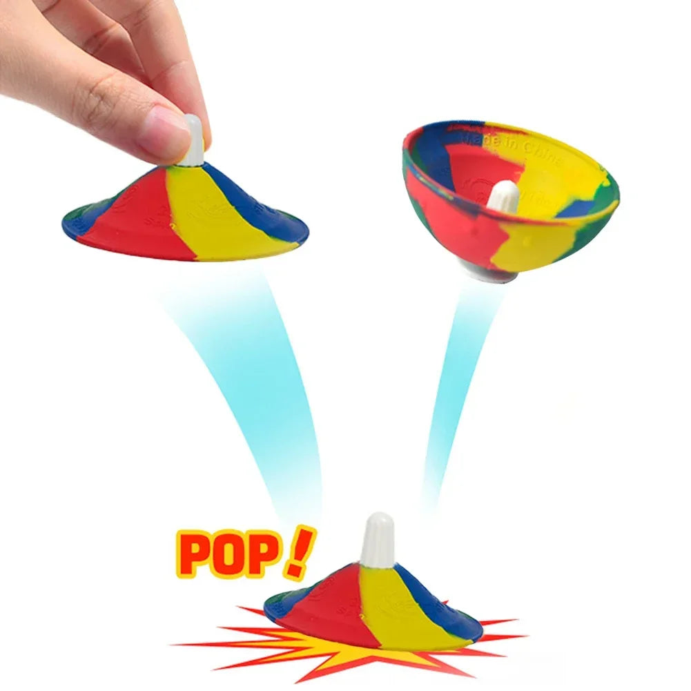 Hip Hop Pops Rubber Anti Stress Bouncing Ball Bounce Novel Fidget Toys Spinner Bowl Spinning Top Jumping Popper Ball for Kid Toy - Lootquake