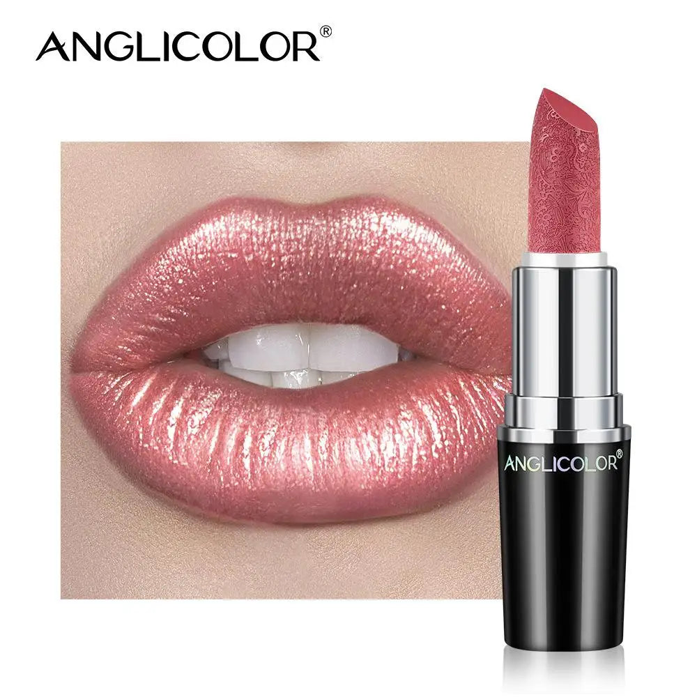 Fine Glitter Lipstick, Quicksand Gold Lipstick Non-sticky Non-fading Lipstick Pearlescent Long-lasting Silky Mermaid Lipstick