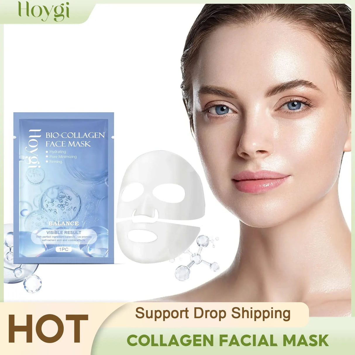 Mascarilla facial de colágeno antienvejecimiento, reduce líneas finas, elimina arrugas, ilumina, reafirma, hidrata y reduce los poros.