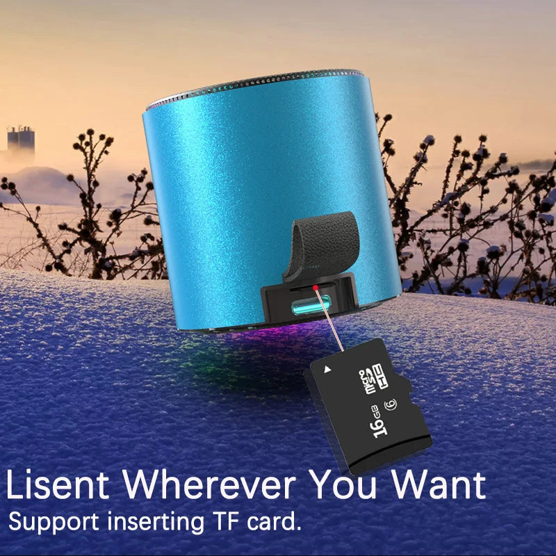 Enceinte sans fil portable Bluetooth 5.3, lecteur de musique avec éclairage RVB, longue durée de lecture, connectivité TWS, microphone, caisson de basses, mini son de basse pour l'extérieur