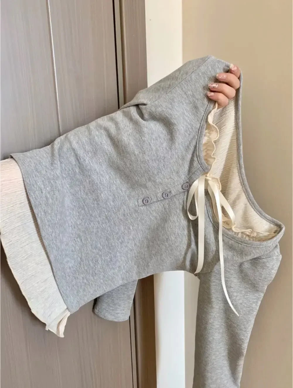 2024 Summer Kawaii Sweet Y2k Crop Tops Woman Casual Slim Long Sleeve Blouse Solid Korean Fashion Bodycon Pullover Office Lady - Lootquake