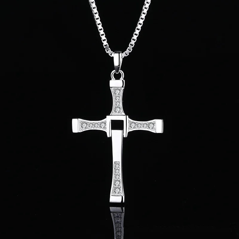 Fast And Furious Movie Dominic Toretto Cross Necklace Pendant 925 Sterling Silver Jewelry For Women Men Couple Lovers Xmas Gifts - Lootquake