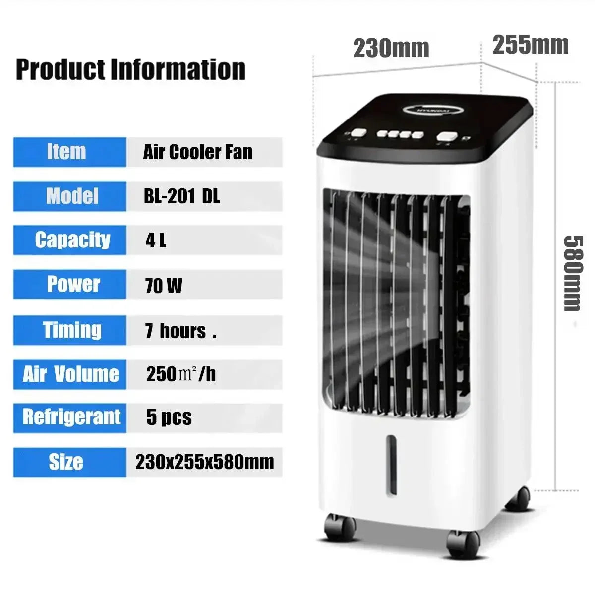 Climatiseur portable 70 W, ventilateur, humidificateur, refroidisseur, 220 V, ventilateur de refroidissement temporisé, humidificateur + cadeau