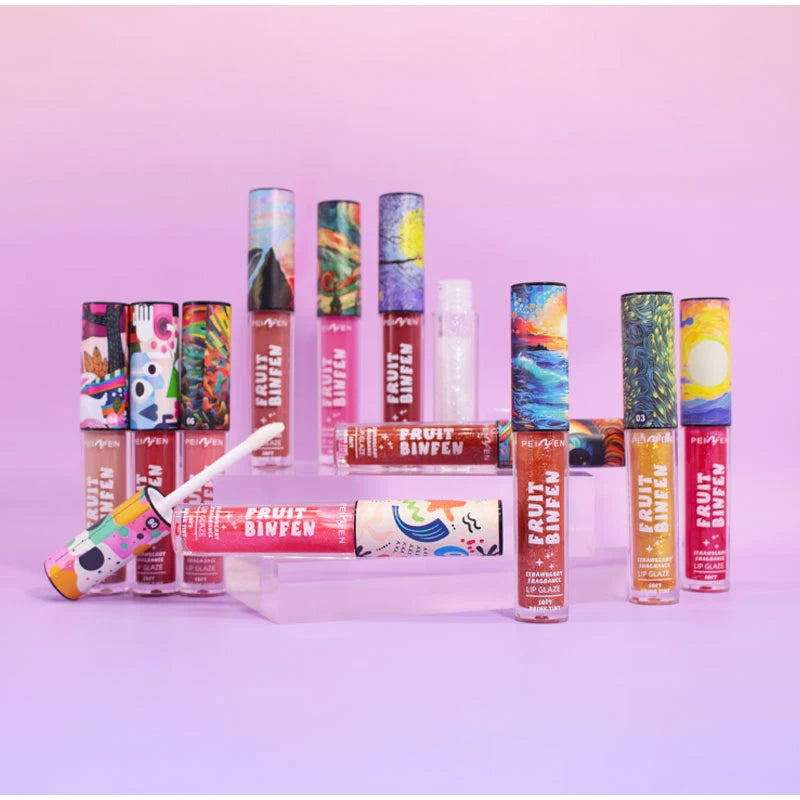 Lot de 3 gloss à lèvres effet miroir, hydratant et éclaircissant, effet peinture à l'huile, baume à lèvres hydratant et nourrissant au goût de fruits